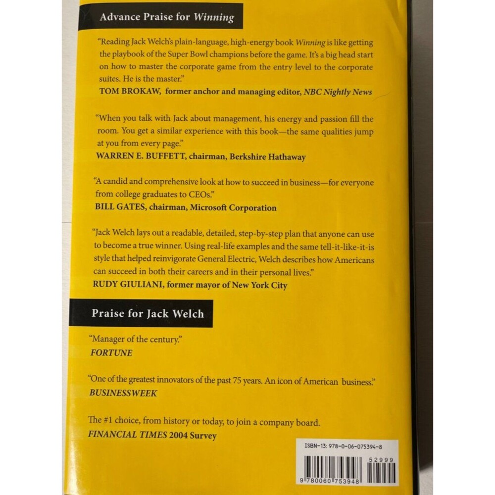 Winning by Suzy Welch and Jack Welch (2005, Hardcover) VG+ - Picture 2 of 2